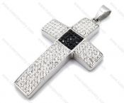 Stainless Steel Rhinestone Cross Pendants in 1.7