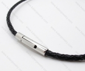 Leather necklace with Stainless Steel Pendant - KJN030010