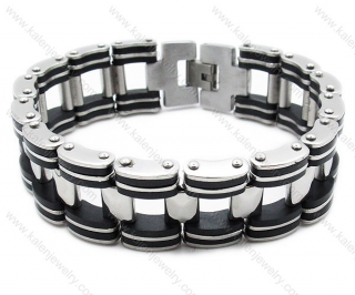 Stainless Steel Black Rubber Bracelets - KJB140008