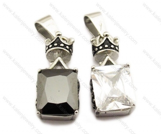 Wholesale Stainless Steel Casting Zircon Couple Pendants - KJP110014