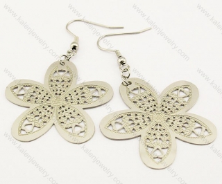 Stainless Steel Flower Earrings - KJE140045