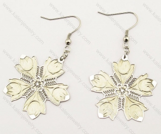 Stainless Steel Flower Earrings - KJE140046