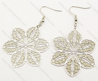 Stainless Steel Flower Earrings - KJE140047