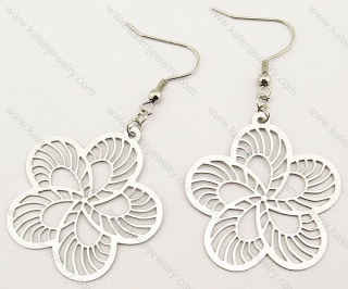 Stainless Steel Flower Earrings - KJE140048