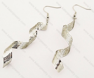 Stainless Steel Coloured Ribbon Earrings - KJE140050