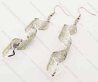 Stainless Steel Coloured Ribbon Earrings - KJE140051