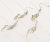 Stainless Steel Coloured Ribbon Earrings - KJE140052