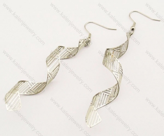 Stainless Steel Coloured Ribbon Earrings - KJE140052