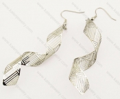 Stainless Steel Coloured Ribbon Earrings - KJE140053