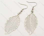 Stainless Steel Leaf Earrings - KJE140056