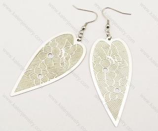 Stainless Steel Leaf Earrings - KJE140058