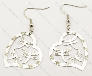 Stainless Steel Heart Earrings - KJE140062