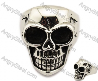 Stainless Steel Skull Ring - KJR010075