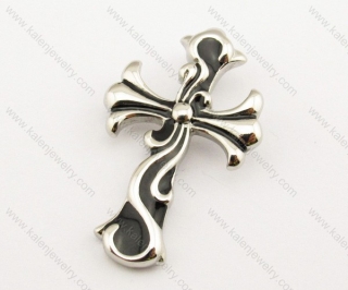 Stainless Steel Iris Cross Pendants - KJP051021