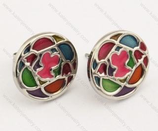 Steel Colorful Epoxy Cartoon Earrings - KJE160011