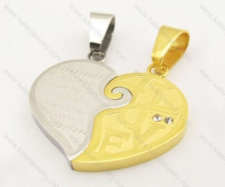 Stainless Steel Heart Couples Pendants - KJP051029