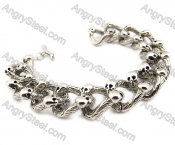 Stainless Steel Small Skull Bracelets - KJB170006