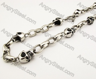 Stainless Steel Casting Skull Necklaces - KJN170003