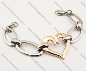 Stainless Steel Rose Gold Heart Bracelets - KJB130113