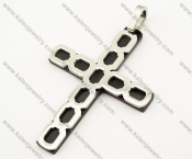 Black Plated Stainless Steel Cross Pendants - KJP190039