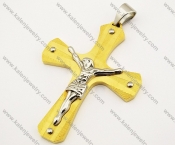 Stainless Steel Gold Jesus Cross Pendants - KJP190041