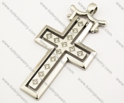 Stainless Steel Cross Pendants Overlay Zircon - KJP190043