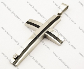 Black Plating Cross Pendants Inlay Zircon - KJP190047