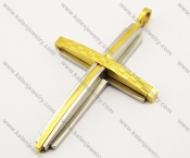 Stainless Steel Gold Cross Pendants - KJP190048