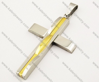 Stainless Steel Gold Cross Pendants - KJP190055