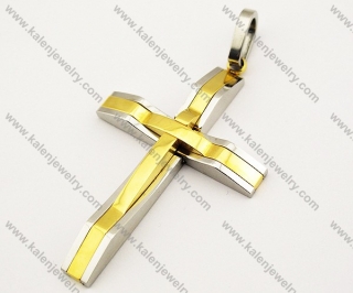 Stainless Steel Gold Cross Pendants - KJP190057