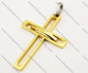 Stainless Steel Gold Cross Pendants - KJP190067