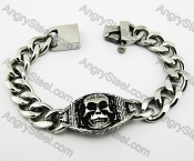 Antique Stainless Steel Casting Skull Silver Bracelets - KJB170024