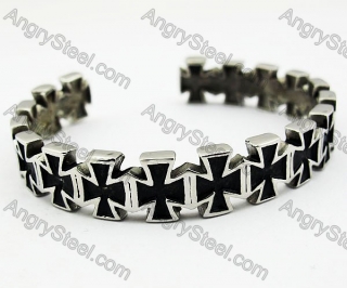 Black Oil Stainless Steel German WWII Iron Cross Bracelets - KJB170032