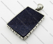 Stainless Steel Casting Pendant With Black Stone - KJP080009