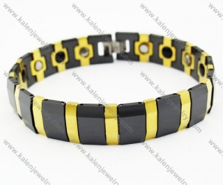 13MM Two Tones Black & Gold Tungsten Bracelet 8.25' - KJB270026