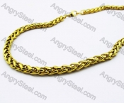 Stainless Steel Gold Necklace - KJN200060