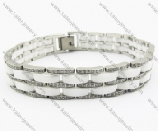 White Ceramic and Tungsten CNC 288 Zircon Stones Bracelet - KJB270070