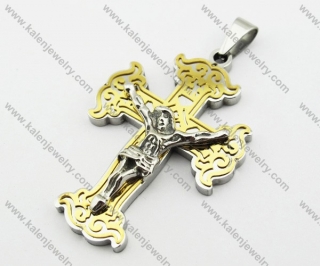 Stainless Steel Gold Jesus Cross Pendant - KJP140106