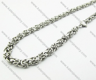 Stainless Steel 20-inch Woven Pattern Necklace - KJN130018