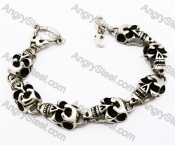 Biker Stainless Steel Skull Bracelet For Men - KJB170038