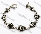 Skulls Stainless Steel Casting Bracelets in 8.6