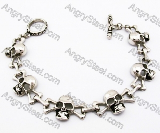 6pcs Skulls Stainless Steel Casting Bracelets in length of 8.20 inch - KJB170043