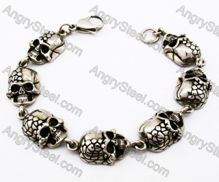 Biker Stainless Steel Skull Bracelet Wholesale - KJB170045