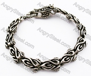 Stainless Steel Dragon Biker Bracelet For Men - KJB170048