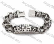 Stainless Steel Cross Biker Bracelet For Men - KJB200045