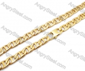 Stainless Steel Gold Plating Necklaces - KJN200049