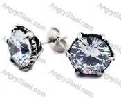 Stainless Steel Zircon Stone Earrings - KJE170003