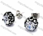 Stainless Steel Zircon Stone Earrings - KJE170004