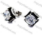 Stainless Steel Zircon Stone Earrings - KJE170006