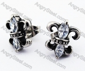 Stainless Steel Zircon Stone Iris Earrings - KJE170008